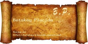 Betskey Placida névjegykártya